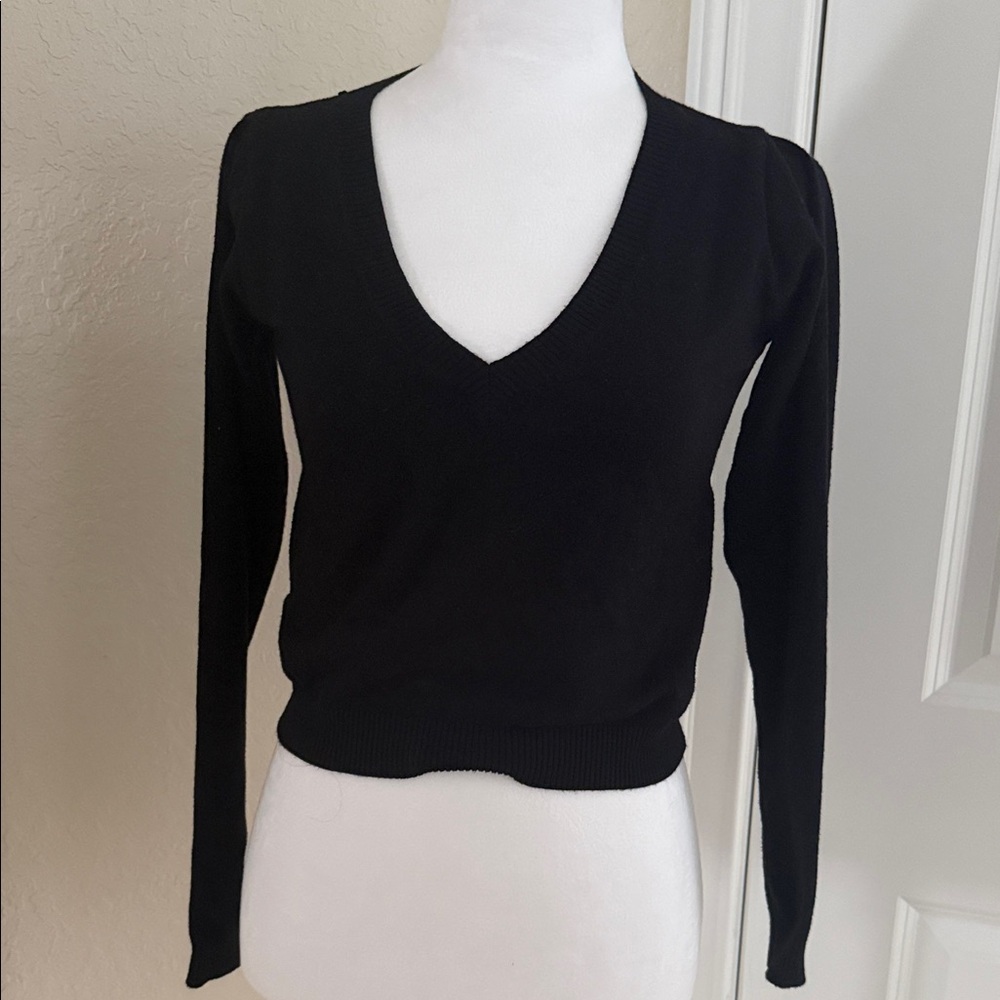 Brandy Melville Black V-Neck Sweater
